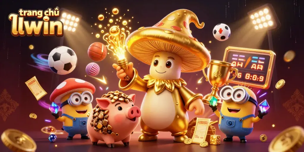 Experience the thrill of winning on trang chủ llwin with a vibrant 3D magical casino scene.