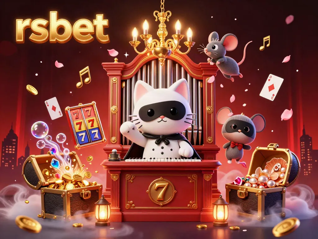 Experience thrilling gameplay at rsbet, showcasing a casino scene with a phantom cat and acrobat mouse