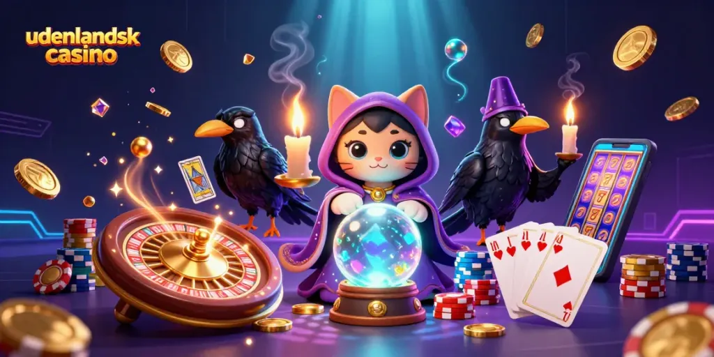 Engage in the excitement of udenlandsk casino with mystical characters and vibrant casino elements.