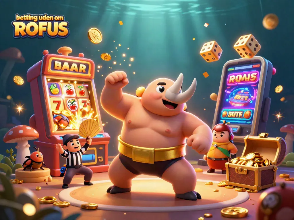 Engage in betting uden om ROFUS with exciting elements like golden coins and jackpot illustrations.
