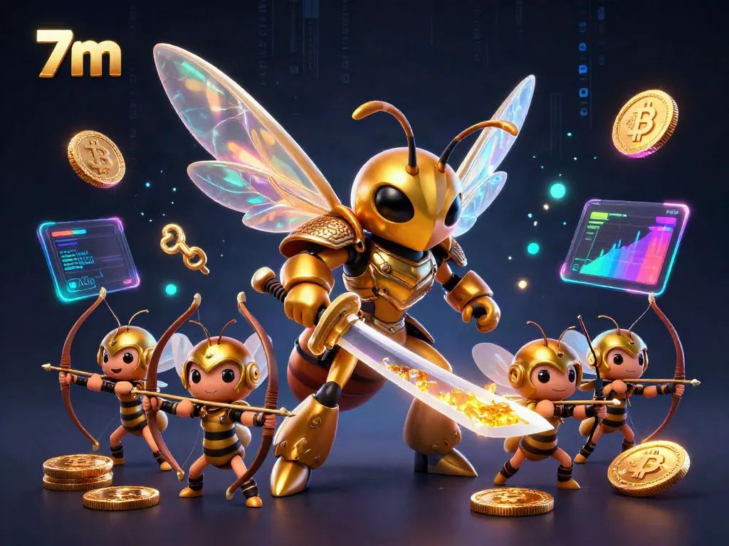 Bettors explore 7m's dynamic gaming landscape with gold coins and crypto elements in this vibrant illustration.