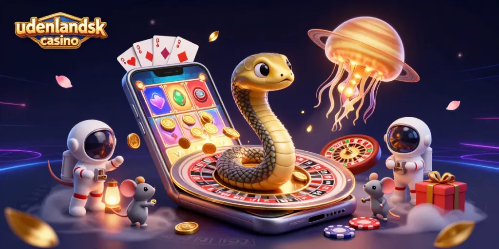 Betting on a 3D Saturn ring snake roulette wheel at udenlandsk casino with vibrant game elements.