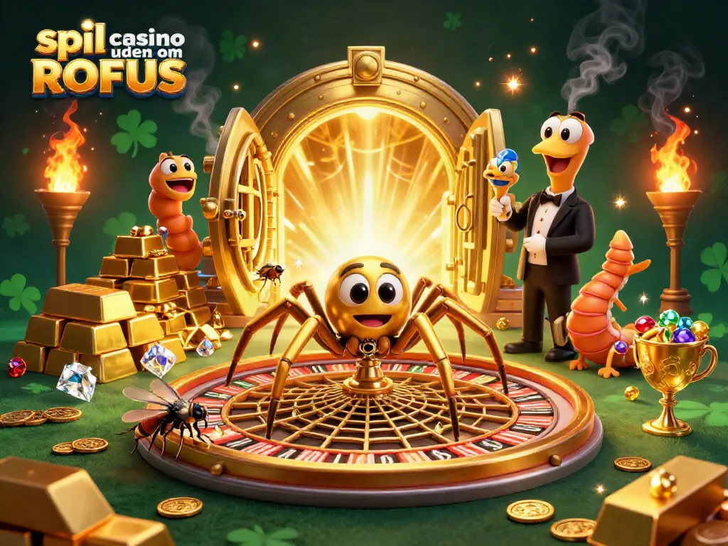 Playing at spil casino uden om ROFUS with excitement, golden treasures, and lucky symbols.