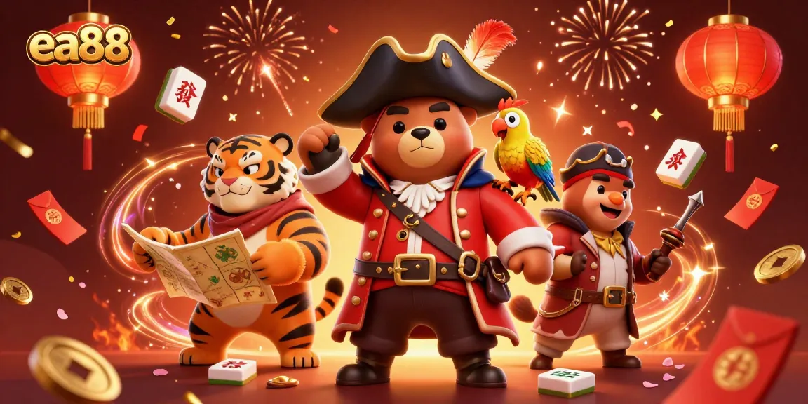 Engage in thrilling games at ea88 with a vibrant 3D casino illustration showcasing excitement and wealth.