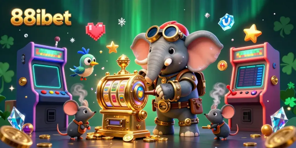 Experience thrilling wins at 88ibet with a dynamic steampunk-themed casino illustration.