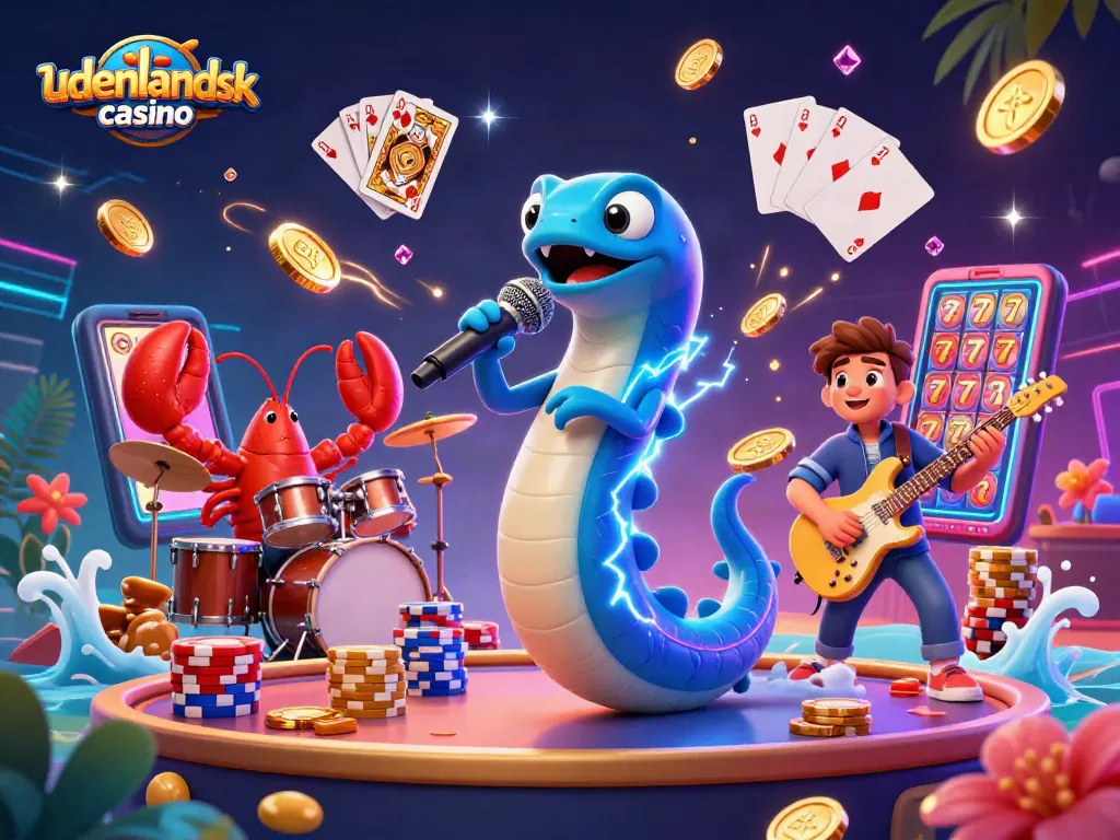 Experience the excitement at udenlandsk casino with this vibrant underwater casino scene featuring dynamic characters.