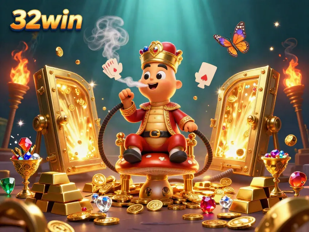Experience exciting gameplay with 32win's vibrant casino universe, showcasing dynamic gaming elements and magical symbols.